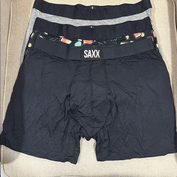 SAXX 3-PACK BOXER BRIEF MENS UNDERWEAR - ASSORTED COLORS & STYLES - SZ Large - Picture 1 of 7